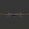 Futuristic Space Shuttle Design With White Blue Yellow Wings And Thrusters In Space