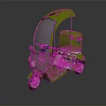 Green Electric Delivery Tricycle With Transparent Windshield Cargo Box And Seat