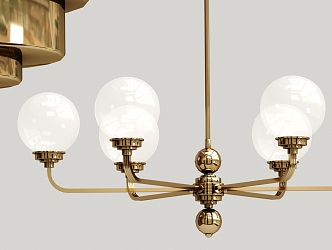 Modern chandelier metal multi-head chandelier 3d model