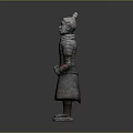 Ancient Chinese Terracotta Warrior Statue With Armor Traditional Attire And Standing Pose