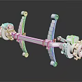 Car Axle Assembly Heavy Duty Metal Construction for Vehicle Suspension System 3D Rendered Durable Design