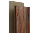 Contemporary Textured Backdrop Wall Featuring Wooden Vertical Slats And Metal Panels
