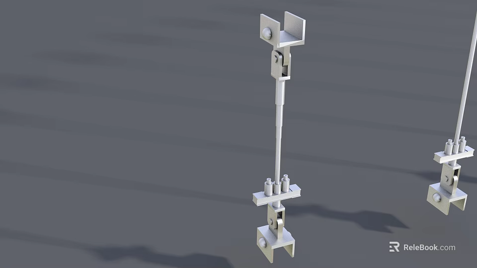 Modern Architectural White Bridge Structure With Multiple Platforms And Support Columns 3d model 