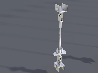 Modern Architectural White Bridge Structure With Multiple Platforms And Support Columns 3d model