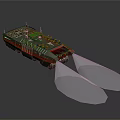 Military Transport Vehicle With Armored Body Large Off Road Tires And Cargo Platform
