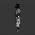 Sci Fi Warrior Character With Tactical Armor Helmet And Sword Design