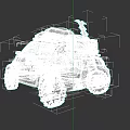 Gray Modified Off Road Car With Orange Wheels And Roof Rack Gear