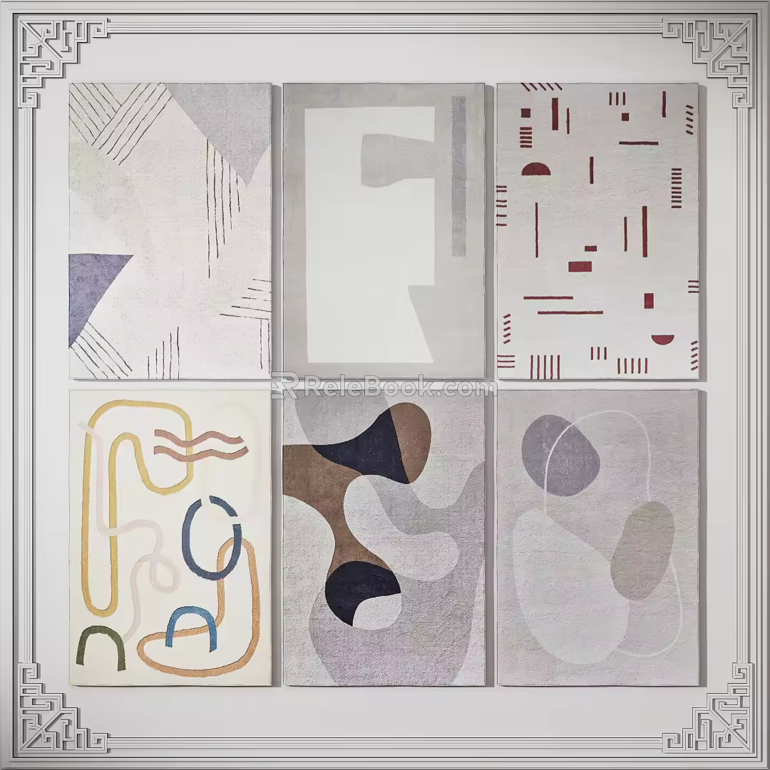 modern square carpet 3d model