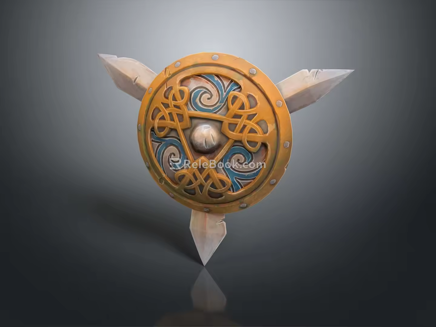 Medieval Shield Ancient Shield Defensive Weapon Ancient Shield Iron Shield Protective Shield Wooden Shield 3d model
