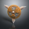 Medieval Shield Ancient Shield Defensive Weapon Ancient Shield Iron Shield Protective Shield Wooden Shield 3d model