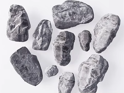 Natural Stones and Wood Craft Materials for Rustic Home Decor Projects 3d model