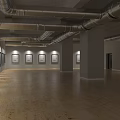 Cultural Center Exhibition Hall With Modern Interior Wooden Floors And Displayed Artworks