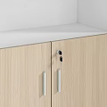 Light Wood Storage Cabinets With Different Designs Open Shelves And Closed Doors
