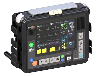 Advanced Portable Medical Monitor with LCD Display and Vital Signs Monitoring Functions 3d model