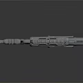 Futuristic Sci Fi Weapon With Metallic Barrel Intricate Mechanical Details And Design