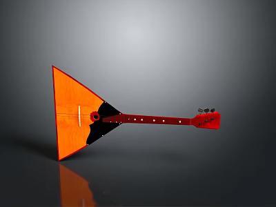 Triangular Orange Household Tool With Black Base Red Long Handle And Top Knobs 3d model