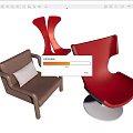 Modern Accent Chairs in Red and Brown with Various Stylish Designs for Home