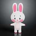 Cute Rabbit Shaped Furniture With White Body Pink Ears And Cheeks For Home Decor