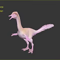 Feathered Dinosaur Model With Light Brown And White Plumage In Standing Posture