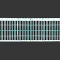 White Metal Grille Structure With Vertical And Horizontal Bar Design