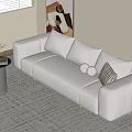 Modern Multiplayer Sofa Three-Seat Sofa 3d model