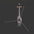 Modern Helicopter 3D Model With Sleek Body Rotor Blades And Transparent Cockpit
