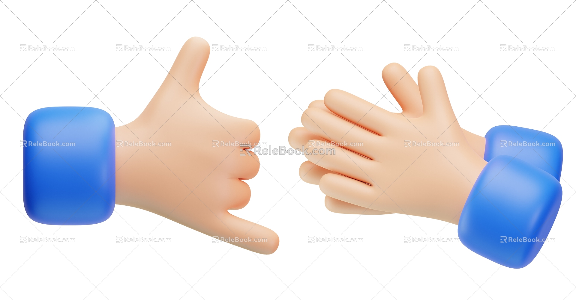 Modern Cartoon Small Gesture Cartoon Small Hand 3d model