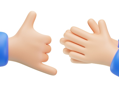 Modern Cartoon Small Gesture Cartoon Small Hand 3d model