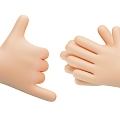 Modern Cartoon Small Gesture Cartoon Small Hand 3d model