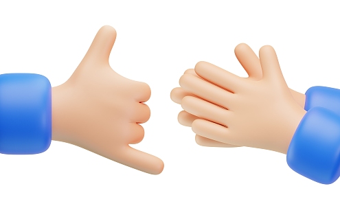 Modern Cartoon Small Gesture Cartoon Small Hand 3d model