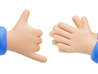 Modern Cartoon Small Gesture Cartoon Small Hand 3d model