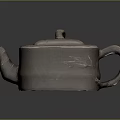 Traditional Purple Clay Teapot with Square Body Bamboo Design and Leaf Carving for Tea Lovers