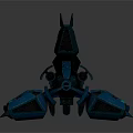 Futuristic Sleek Spaceship With Metallic Finish And Blue Accents For Space Exploration