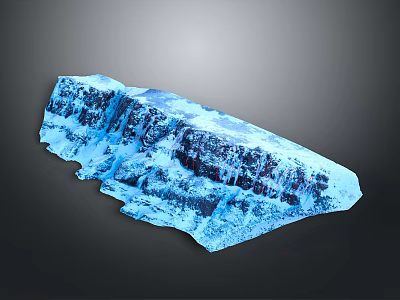 Blue Wood Stone with Mountain-like Texture Irregular Block Shape Natural Surface for Decorative Projects 3d model