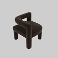 Modern Brown Velvet Armchair With Curved Armrest And Cylindrical Legs Design