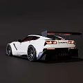 White Sports Car With Sleek Exterior Design Alloy Wheels And Rear Spoiler