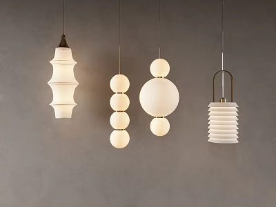 Modern Pendant Lights With Various Designs Including Cylindrical Spherical And Layered Shapes 3d model