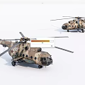 Two Military Camouflage Helicopters With Red Star Markings And Number 707 On White Background