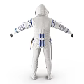 White Blue Accented Spacesuit Design With Multiple Views And Detailed Features 3d model