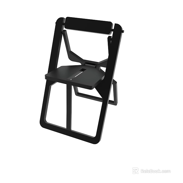 Black Modern Leisure Chair With Sleek Geometric Frame And Comfortable Seat Design 3d model 