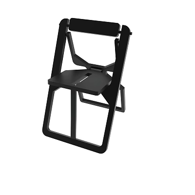 Black Modern Leisure Chair With Sleek Geometric Frame And Comfortable Seat Design 3d model