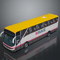 White Bus Body With Yellow Roof SHAS Logo Side Windows And Wheels