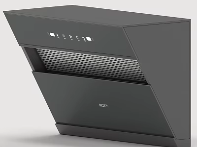Modern Black Kitchen Range Hood With Control Panel And Ventilation Grid 3d model