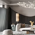 Modern Sofa And Coffee Table Set With White Upholstery Decorative Pillows And Soft Rug
