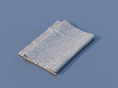 Soft Folded Light Gray Cotton Linen Cloth For Daily Household Use 3d model