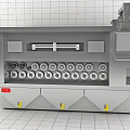 Stainless Steel Industrial Equipment with Multiple Circular Rollers Control Panel and Stable Base 3d model