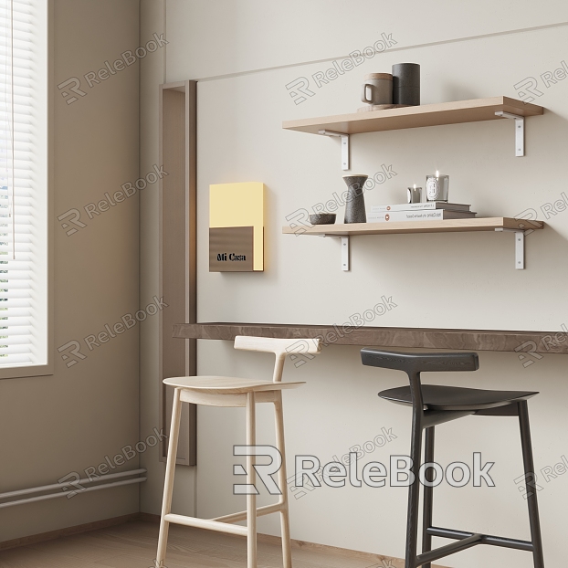 Modern Bar Chair Wall Storage Rack model