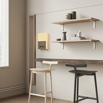 Modern Bar Chair Wall Storage Rack 3d model