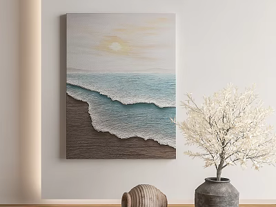 modern landscape painting decorative painting 3d model