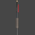 Detailed Shotgun Design With Black Barrel Wooden Grip And Red Component